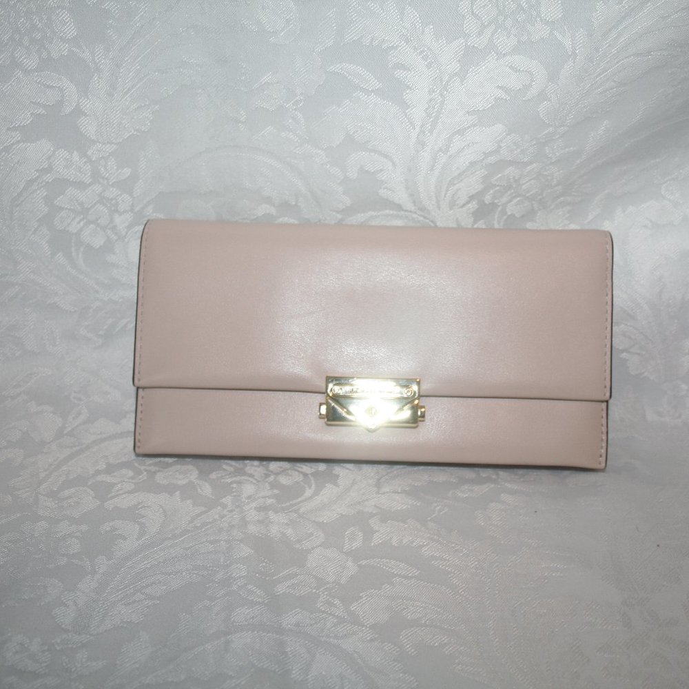 MICHAEL KORS CECE LARGE LEATHER WALLET SOFT PINK